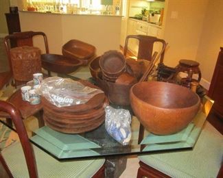 Monkey pod serving dishes