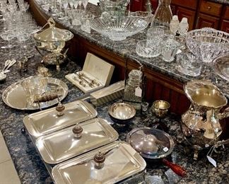 Silver plated chafing dishes