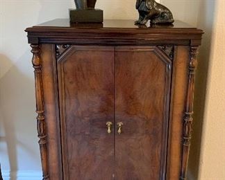 Fantastic antique Viktrola cabinet now used as a neat media cabinet