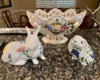 Cute decorative bunnies including Tiffany & Co & Dansk
