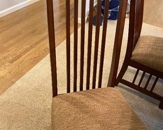 close up of one of the side chairs