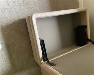 interior of storage ottoman