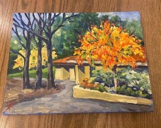 #51. $100. Orinda Community Center 9x12 by K. Robinson, California Plein Air artist.