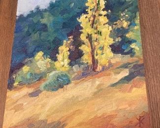 #53 $100 "Autumn Trees". 9x12 by K. Robinson, California Plein Air artist.