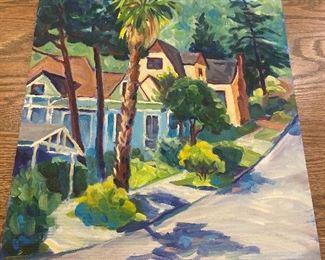#62. $240. "Martinez Houses". 16 x 20 by K. Robinson, California Plein Air artist.