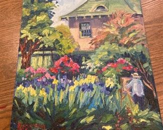 #78 $180 "In Ruth Bancrofts Garden". 12 x 16 by K. Robinson, California Plein Air artist.