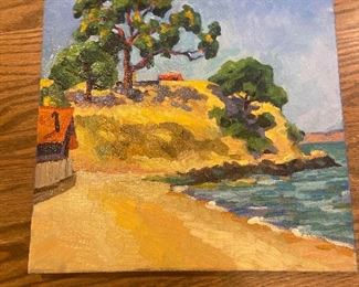 #86 $150 "China Camp". 12 x 12 by K. Robinson, California Plein Air artist.