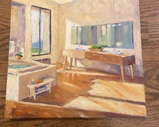 #90 $150 "Interior". 12 x 12 by K. Robinson, California Plein Air artist.