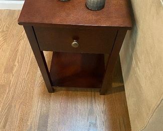 $60. Pair of end tables.  15.25"sq x 24.5"h