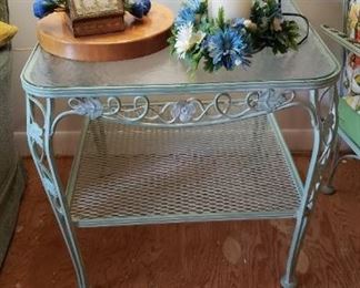 Vintage Wrought Iron Rectangular End/Accent Table 