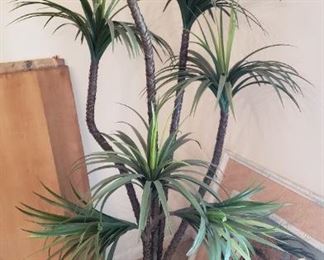 Vintage Planter with Faux Palm Tree (HUGE!!) 