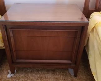 Vintage Century Walnut and Cane End Table/Nightstand 