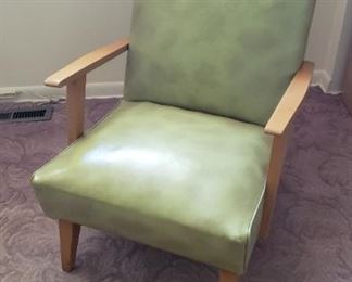 Original 1950s Viking Artline Vinyl Accent Slipper Chair with Arms 