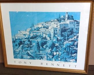 Signed Tony Bennett framed print