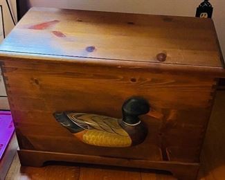 NOW $70 small chest with duck 18Hx27Lx16D