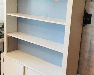 NOW $100 bookcase wood painted white 