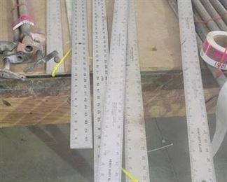 (2) SANDS Aluminum T-Squares (5) Aluminum Rulers