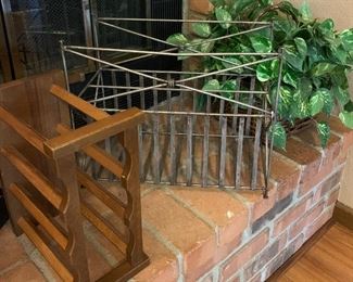 Magazine Rack, Silk Plants, Wine Bottle Holder