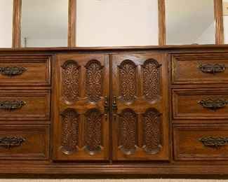 John Cameron Distinctive Furniture: Headboard, Dresser w Mirror, 2 Nightstands and Armoire