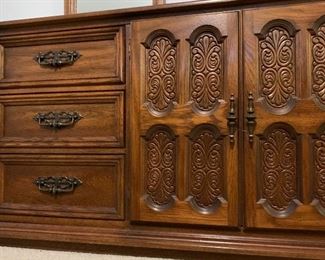 John Cameron Distinctive Furniture: Headboard, Dresser w Mirror, 2 Nightstands and Armoire