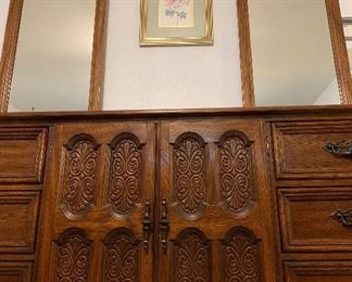 John Cameron Distinctive Furniture: Headboard, Dresser w Mirror, 2 Nightstands and Armoire