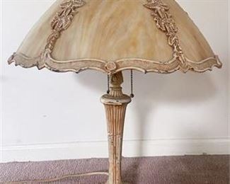 Antique Slag Glass Lamp