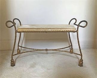 Hollywood Regency Vanity Bench
