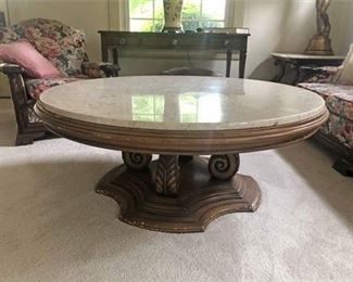 Marble Solid Wood Cofee Table