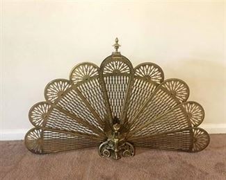 Vintage Brass Fireplace Screen