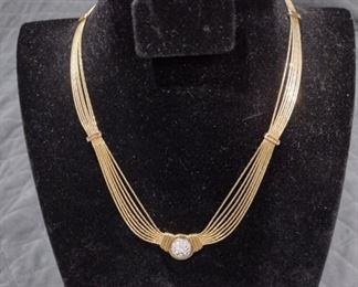 14k gold and diamonds necklace 