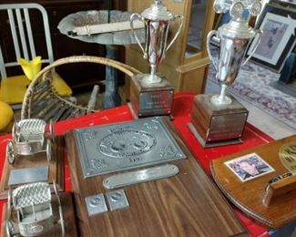 vintage metal racing trophies 
