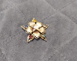 gold filled eastern star brooch 