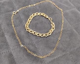 14k gold chain and necklace