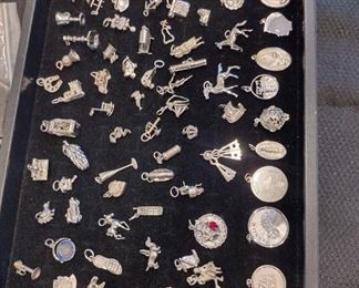 massive lot of sterling charms 