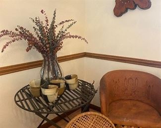 Wicker, leather, rattan furniture and decor