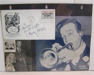 2515   Harry James (American Trumpeter, 1916-1983) part of the Big Band Era, autographed First Day Postal Cover, 50th Anniversary of American Music Society, dated Oct. 15, 1964, inscribed “To Marion, best wishes, Harry James”. Cond: No damage found.