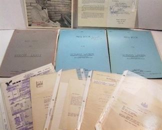 2523   Collection of Mid-20th C. Classical Music Performers ephemera with photos.  Includes: Press book for Pianist Byron Janis, 2 Press books for Leonard Warren (Lead baritone singer for Metropolitan Opera), autographed program for McHenry Boatwright (Bass-Baritone), autographed photo of pianist Hal Yates, group of letters etc. from Miss Mildred Dilling (classical Harpist) includes 1952 letter from Wilfred Pelletier, Conductor of Metropolitan Symphony Orchestra. Cond: Most in good overall cond.