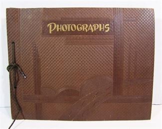 2525   Circa early 1940’s Movie Star photo album includes all the major stars, includes both 5”x7” and 8”x10” sizes with some having actual signatures with most having facsimile.  The actual signatures include: Red Skelton, Bonita Granville, Martha O’Driscoll, Gale Sondergaard, Leslie Brooks and others, also includes 4 loose autograph sheets from 1944 USO events with multiple signatures. Album shows moderate wear. Contents Good cond.