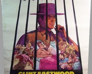 2537   1968 Rare “Hang’ Em High”, 3 Sheet Movie Poster with Clint Eastwood. 40” X 60”, Sleeved.  Cond: Linen tape repair to a tear in the top area. The right upper edge has an overlay paper repair and some light creases. This is a Hard to Find poster!