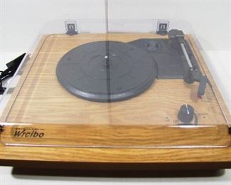 2559   New “WRCIBO” Model XR636DP-88 Digital Turntable w/Built in Speakers, 3 speed, belt drive, comes with USB cord. Cond: Like New, Works.