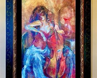 Framed Limited Edition Titled "Inspiration I" Embellished and Signed/Numbered Giclee' by Lena Sotskova with COA.  