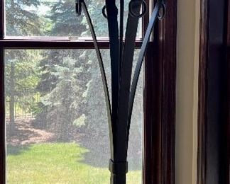 Close-up of the Torchiere behind the chair.