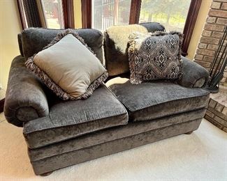 2 Cushion Loveseat with Matching Pillows. Super comfortable.  
