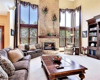 Beautiful Bartlett 2 Story Family Room.  The Bookshelves are built-in.  All the Furniture is for sale.  Awesome Room...