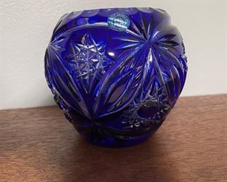 Blue Glass Candle Holder 