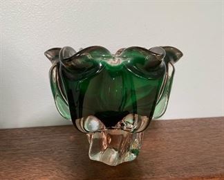 Blown Glass Candle Holder 