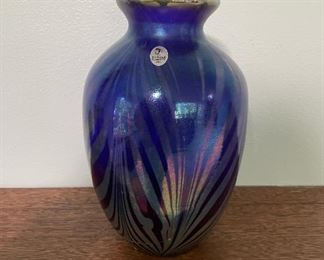 Blue Fenton Multicolor Vase 