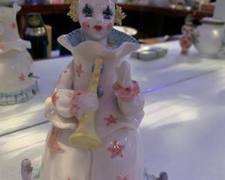Geo Z Lefton Porcelain Musical Clown Doll Spaghetti Figurine Cabaret Music Box, 03249