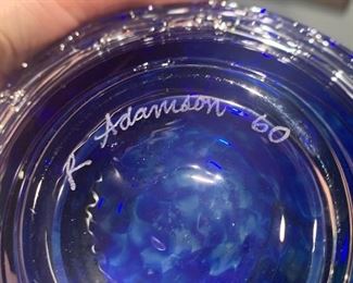 Blue Glass Fruit Bowl