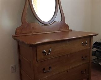 Dresser with Attached Mirror